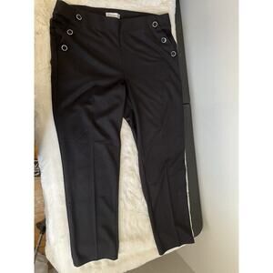 89th and Madison Women's Dress Pants Black button accent Trousers size medium